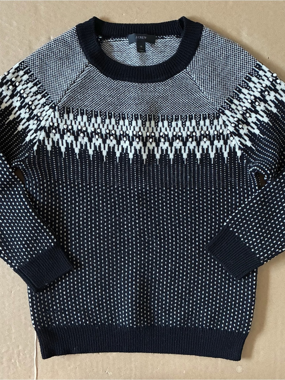 J. Crew Fair Isle Sweater Jumper 100% Merino Women’s XS Knitted Nordic Pattern